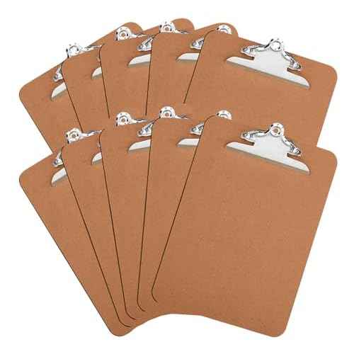 HERKKA 10 Pack Hardboard Office Clipboards - A4 Letter Size, ECO Friendly