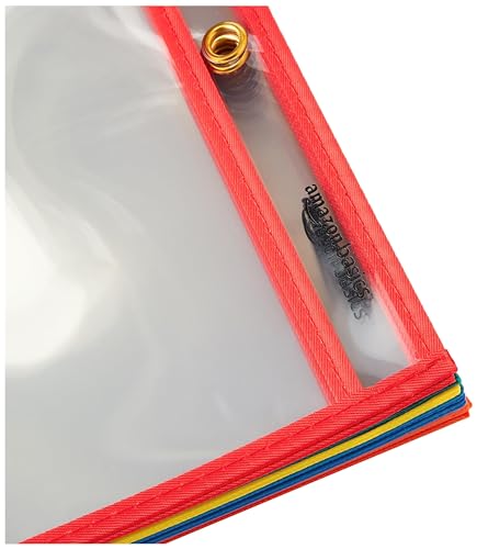 Amazon Basics Heavy Duty Dry Erase Ticket Holders Pack of 25 - 8.5 x 11 Inches with Colorful Edges (Variation 1)