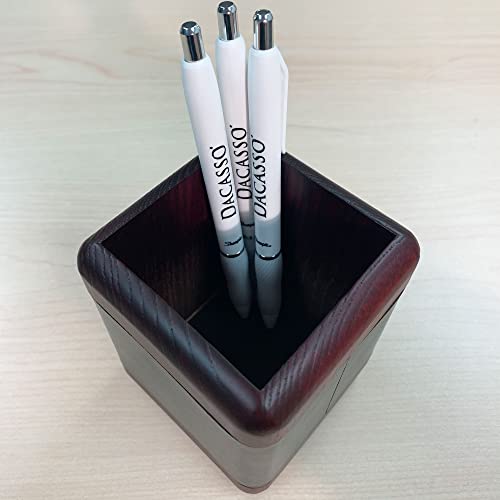 Dacasso Rosewood and Leather Pencil Cup