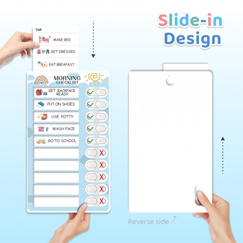 CustomMaster Rainbow 2-in-1 Bedtime & Morning Routine Chart for Kids