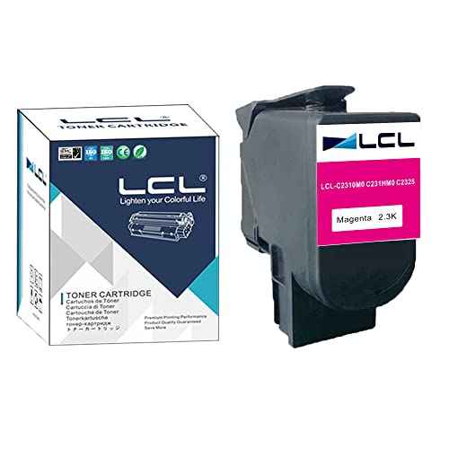 LCL Remanufactured Toner Cartridge Replacement for Lexmark C2310M0 C231HM0 C2325 C2325dw MC2325adw C2425 C2425dw MC2425adw C2535 C2535dw MC2535adwe MC2325 MC2425 MC2535 MC2640 2300 Pages (Magenta)