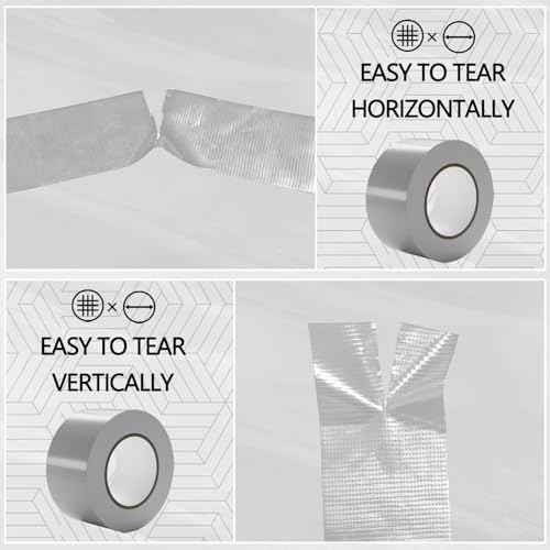 SWRT 24-Pack Silver Heavy Duty Duct Tape Strong Adhesive, 2 Inch x 720 Yd Duct Heavy Duty Waterproof All Weather Gray Duct Tape No Residue Sealing & Patching for Indoor&Outdoor Repair
