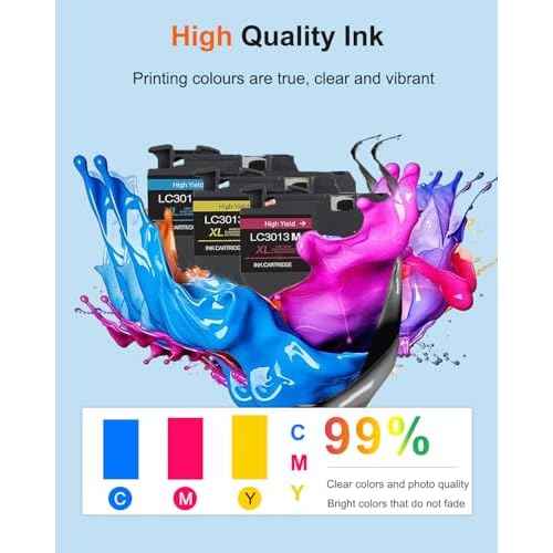LC3013 Color Ink Cartridges High Yield LC30133PKS XL (LC3013C LC3013M LC3013Y) - Replacement for Brother LC3013 Ink Cartridges Work with MFC-J491DW MFC-J497DW MFC-J690DW MFC-J895DW Printer