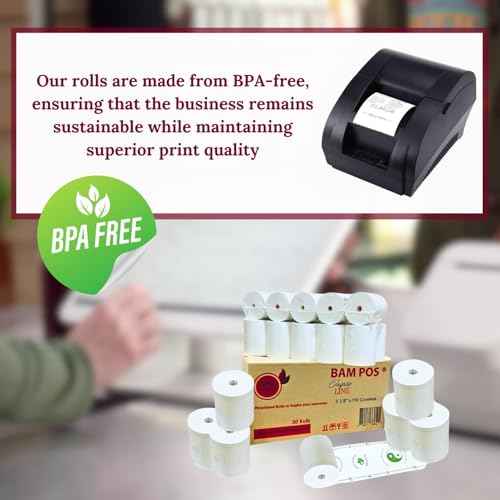 3 1/8 x 190 Thermal Receipt Paper Rolls Compatible with Most POS Systems Clover Station Square Station Toast POS (30 rolls per case)