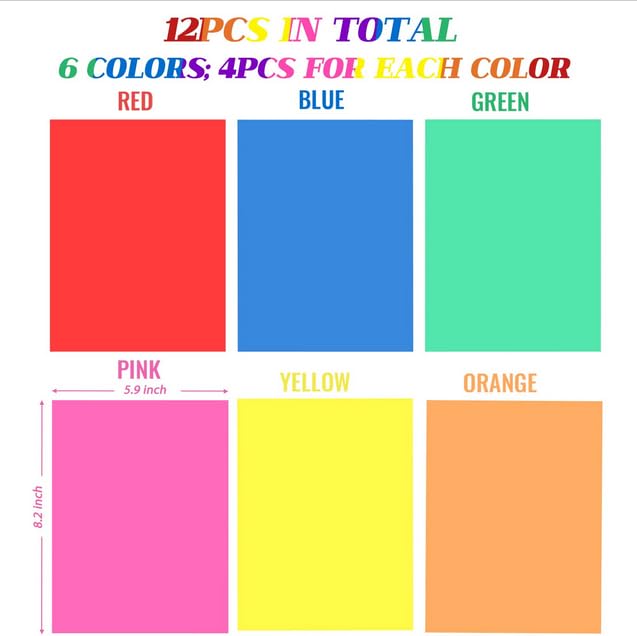 A5 6-Color Dyslexia Overlays Pack - 12 Sheets for Reading Assistance