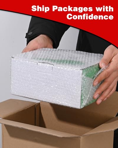 Pacific Mailer 2-Pack Bubble Cushioning Wrap Rolls 17 in x 72 ft, Perforated, Clear Shipping Protection