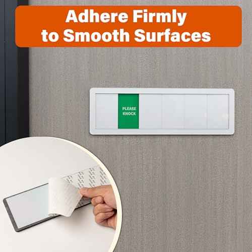 Office Door Signs 6 Options Do Not Disturb, Please Knock, In A Meeting, Out Of Office, Working Remotely Back Soon Privacy Door Slider Sign For Meeting & Conference Room Brushed Silver