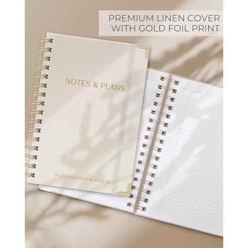 ZICOTO Aesthetic Daily Planner And Notebook With Hourly Schedule - Beautiful Spiral To do List Notepad For Work/Home to Organize Tasks And Appointments - Stylish School/Office Supplies Book For Women
