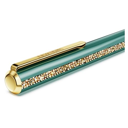 Swarovski Crystal Shimmer Glide ballpoint pen, Green, Green lacquered, Gold-tone finish