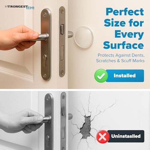 Strongest Home Clear Medium Wall Door Stop Protectors - 6 Pack