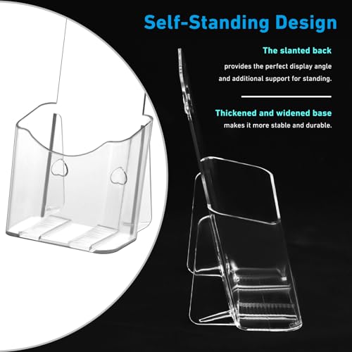 Xydstay Acrylic Brochure Holder 4x7 Inches, Clear Flyer Sign Display, 2 Pack