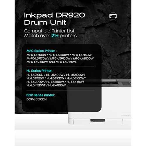 DR920 HL-L6210DW Drum Unit Replacement for Brother DR-920 use with TN920 TN920XL TN920XXL Work for Brother HL-L6210DW MFC-L5915DW HL-L5210DWT HL-L5210DN HL-L5210DW HL-L6310DW Printer
