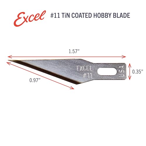 Excel Blades #11 Titanium Nitride Hobby Blades 50-Pack, Carbon Steel Precision Cutters