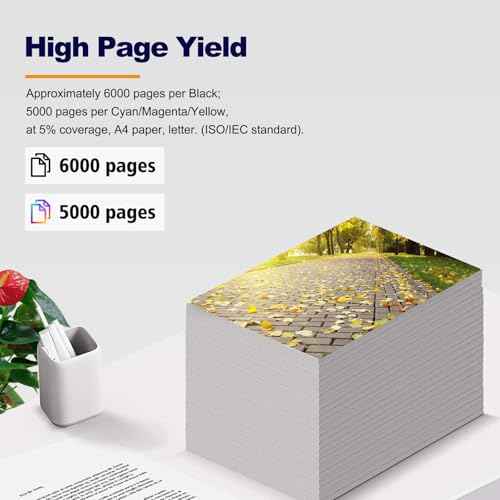 LC406XL LC406 Ink Cartridges High Yield Compatible for MFC-J4335DW MFC-J4345DW MFC-J4535DW MFC-J5855DW MFC-J6555DW MFC-J6955DW Printer (4-Pack, BK/C/M/Y)