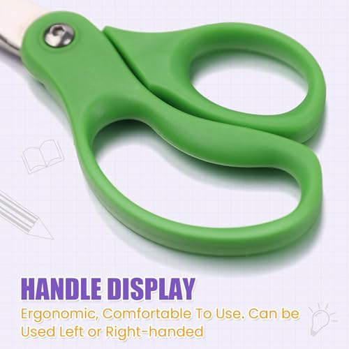 BURVAGY 10 Pack Kids Safety Scissors - Small Blunt Tip Children’s Craft & School Scissors