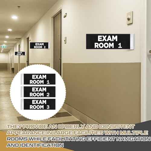 Zonon 4 x 12 Inch Exam Room Sign Numbers 1-3 Double Sided Hallway Signs Identification Number Flags for Exam Rooms Offices Educational Institution Directional Assistance Test Center
