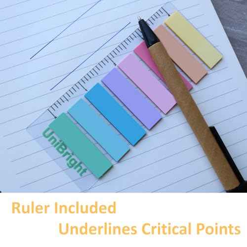 Sticky Tabs, 400 Pcs, Use as Bookmark, Annotation Tabs, Book Tabs, Notebook Tabs, Page Markers, Page Tabs and Page Flags with 4 inches Bookmark Ruler, 8 Morandi Colors 2 Sets
