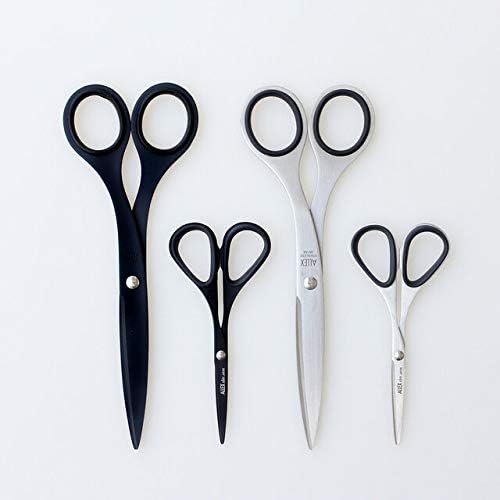 ALLEX Small Black Scissors - 5.5" All-Purpose Slim Design | Japanese Stainless Steel Blade