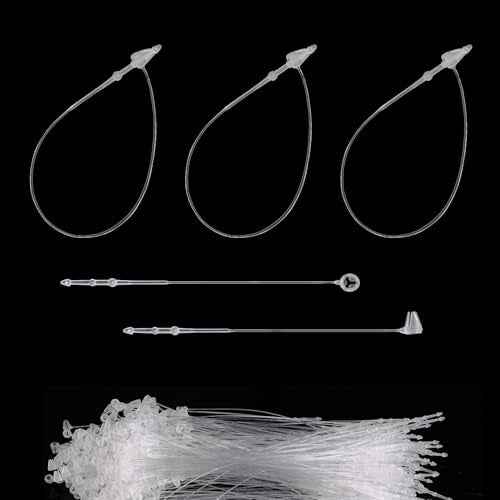 1000Pcs Hang Prices Tag Fasteners, 5 Inch Snap Lock Pins Plastic Tags for Clothing Mark Shoe Bag Jewelry Security Loop Fasteners Retail Store Supplies (Clear)