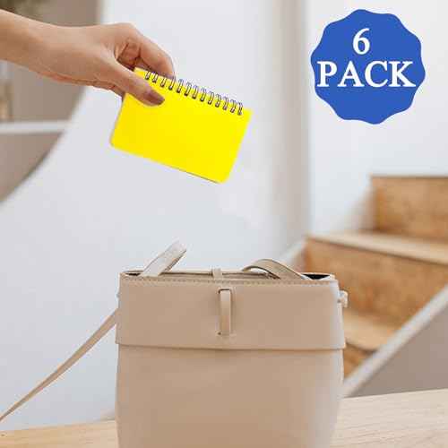 6 Pack Small Spiral Notebook Pocket Notebook 3x5 Spiral Notepads With Lined Pages, Small Top Spiral Notebook Little Mini Memo Steno Note Pads for Outdoor Home Office College School