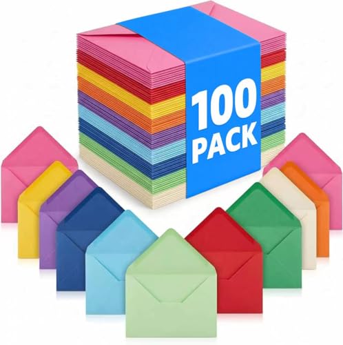 XXINMOH 100 Colorful A6 Invitation Envelopes 4x6 Self-Adhesive Pack