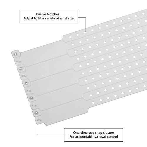 White Wristbands 500 Pack - Colored Wristbands for Events, Vinyl Wristbands of Party by Fivepeans