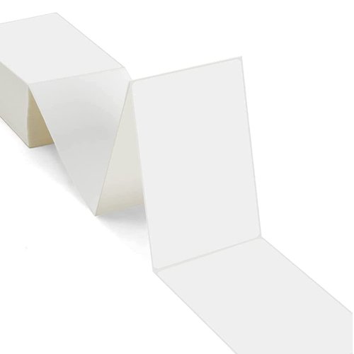 MPRT Fanfold 46 Direct Thermal Shipping Labels - White Mailing Postage Paper for Thermal Printer, Permanent Adhesive - 4 Stacks, 4000 Labels