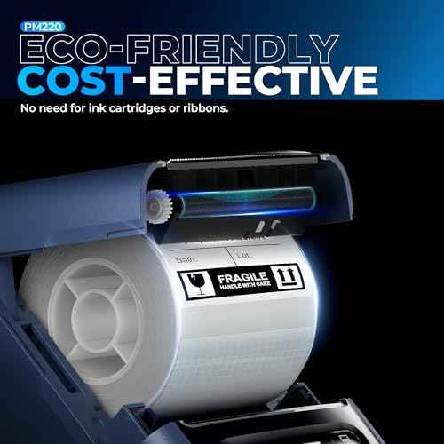 Nelko Label Maker Machine with Tape, PM220 Bluetooth Label Printer, 2 Inch Portable Thermal Printer for Small Business, Address, Logo, Clothing, Sticker Maker for Phones & PC, Blue