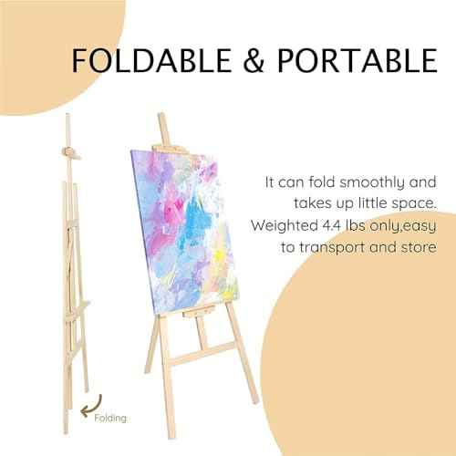 Wooden Painting Easel Stand, Adjustable£¦Folds Flat for Storage, Ideal for Painting, Office Presentations, Posters, Signage