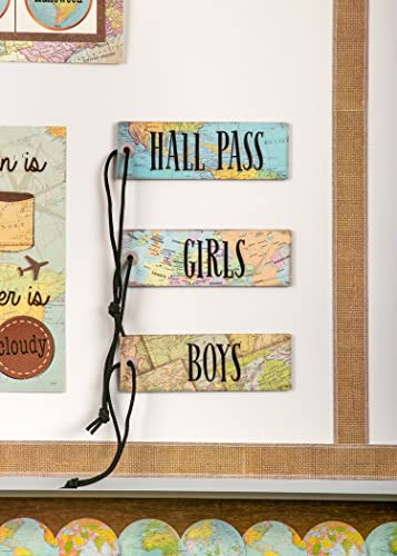 Teacher Created Resources Magnetic Hall Pass - Travel the Map Design, Pack of 1