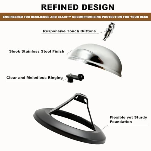 2-Pack Call Bell 3.3 Inch Stainless Steel Service Bell - Heavy Duty, Loud Ring, Hotel & Restaurant Use, Durable Design