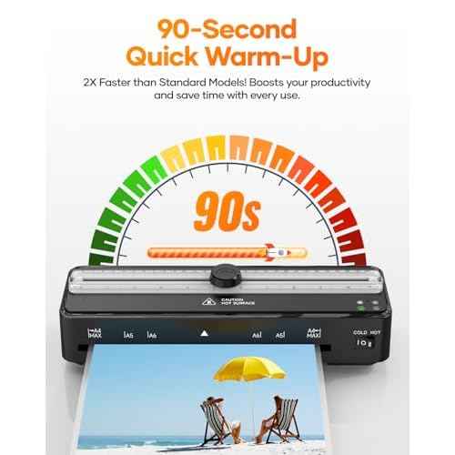 Laminator Machine, 9 Inch with 20 A4 Sheets Thermal and Cold Lamination Built in Cutter Quick Warm Up,Portable Laminating Machine for Home Office School Use
