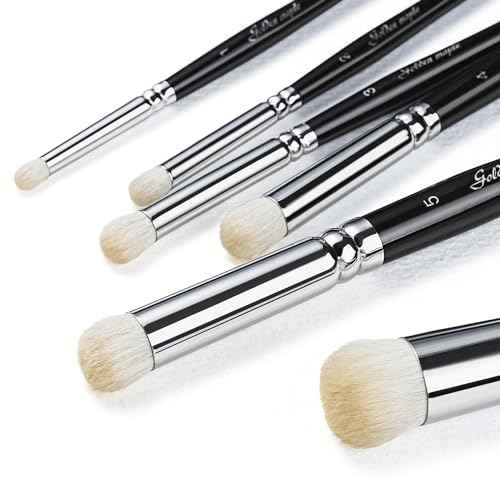 Golden Maple Dry Brush Set for Miniature Painting - 6PC Professional Detail Hobby Brushes for Models | Acrylic, Oil£¨Black£©