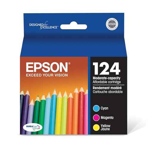 EPSON 124 DURABrite Ultra Ink Standard Capacity Color Combo Pack (T124520-S) Works with Stylus NX-125, NX-127, NX-130, NX-230, NX-330, NX-420, NX-430, WorkForce WF-320, WF-323, WF-325, WF-435