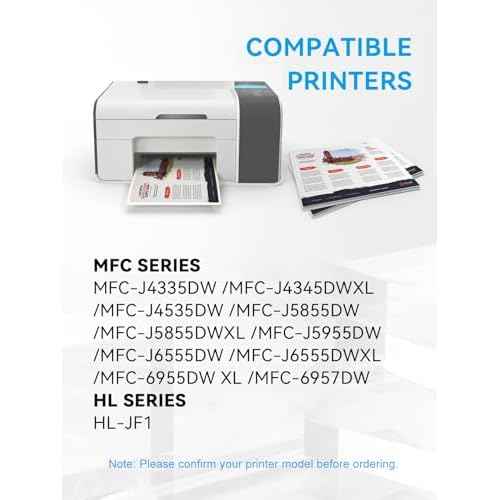 Compatible LC406XL Ink Cartridges for Printer for Brother LC406 LC406XL Ink Cartridges Work with Brother MFC-J4335DW MFC-J4535DW MFC-J5855DW MFC-J6955DW MFC-J6555DW Printer, 4 Pack
