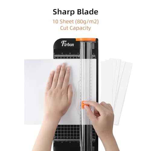Firbon 2Pcs Refill Blades for A4 A5 Paper Cutter, Spring-Loaded Safeguard Design Replacement Blade for Paper Trimmers (Orange)