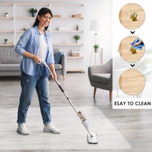 Clear PVC Office Chair Mat - Stronger & Durable Desk Mat for Hardwood Floor, Non-Slip Floor Protector for Office Chair Casters, Chair Mat for Desk (Clear for Hardwood, 36X47IN with Lip)
