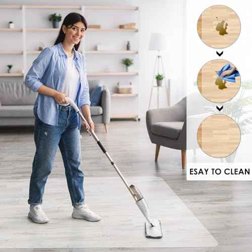 Clear PVC Office Chair Mat - Stronger & Durable Desk Chair Mat for Hardwood Floor, Non-Slip Floor Protector for Office Chair Casters, Desk Mat for Desk (Clear for Hardwood, 30X48IN Rectang)
