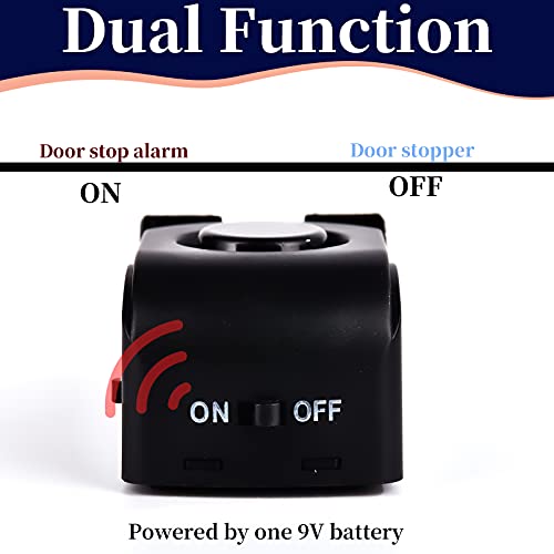 Monsin 2 Pack Door Stop Alarm with 120dB Security Alarm - Black