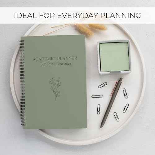 Aesthetic 2025-2026 Academic Planner - A Beautiful 7" x 10" Daily Planner for Women or Men with Weekly & Monthly Spreads For The 25-26 School Year - Runs From July 2025 - June 2026