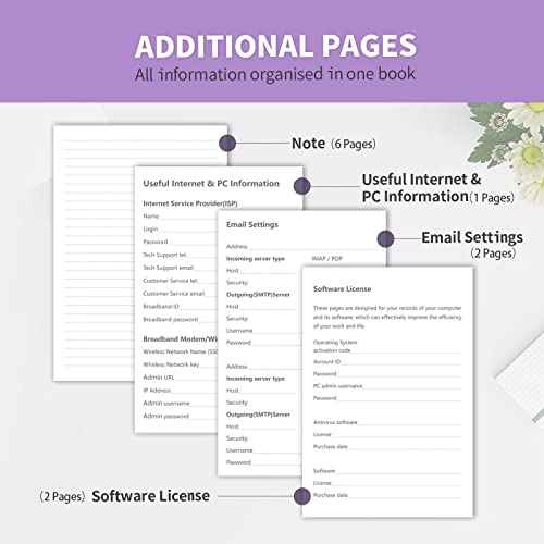 Password Book with Alphabetical Tabs, Hardcover Password Keeper, Password Notebook Organizer for Computer and Internet Address Website Login, Gifts for Home and Office, 5.3''x 7.7''- Purple