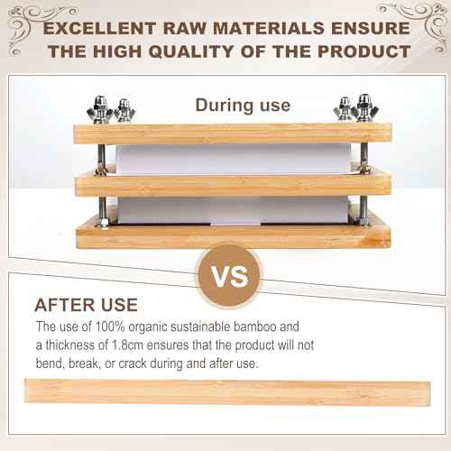 Wooden and Bamboo Book Press - double portable bookbinding supplies,book binding kit for beginners(11.8¡¿7.9inch)