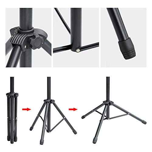 AKTOP Heavy Duty Tripod Banner Stand, Adjustable Poster Stand Retractable Height Up to 79.9 inches, Double-Sided Floor Standing Sign Holder for Board Sign Display