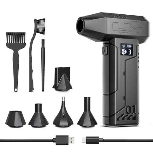 Compressed Air Duster 150000RPM Super Power Electric Air Duster,Cordless Air Blower with Led Light,Replace Canned Air,Compact Dust Blower for Computer, Keyboard, House, Outdoor and Car