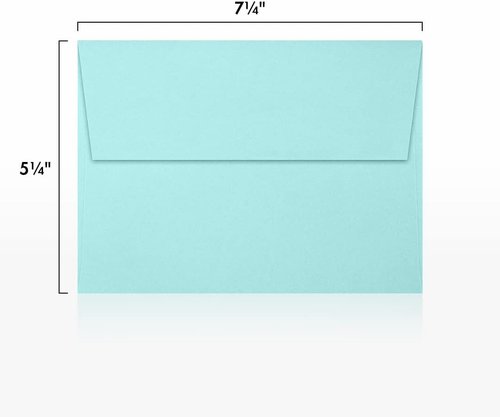 LUXPaper A7 Invitation Envelopes - Peel & Press | 5.25" x 7.25" | Seafoam Blue | 80lb Text | 500 Count