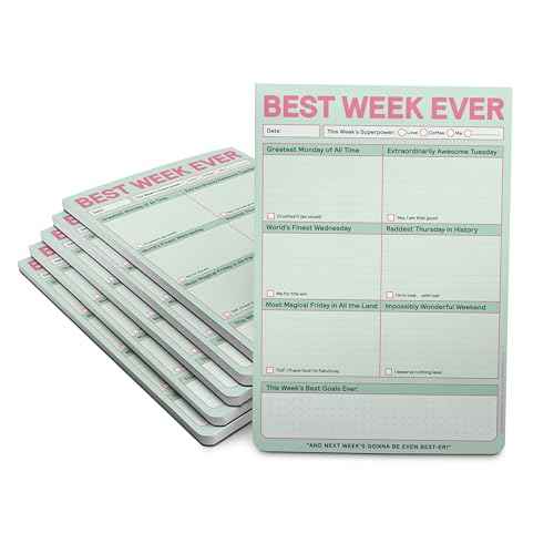 Knock Knock 6-Count Best Week Ever Pads, Weekly Planner Pads & To Do List Notepads, 6 x 9-inches (Pastel Edition)