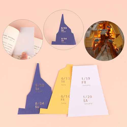 Time Piece Calendar 2026 Desk Calendar with LED Light 3D Tear-away Paper Carving Art Memo Pad Notepad Gift for Christmas Housewarming Desktop Decoration (With Calendar & Light)