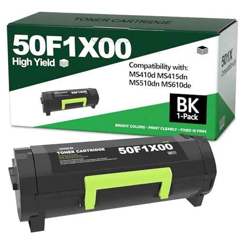 50F1X00 Toner Cartridge Black 1-Pack Extra High Yield with Chip Replacement for Lexmark 50F1X00 501X with MS410 MS510 MS610 MS415 MS610dn MS610dte Printer Ink (10,800 Pages)