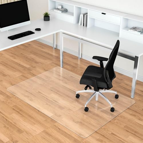 Naturei Office Chair Mat for Hard Floors 30 x 48 Anti-Slip Clear Desk Floor Protector