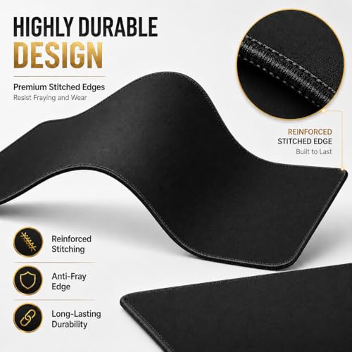 KTRIO Black Stealth XL Gaming Mouse Pad Desk Mat 31.5" x 11.8" Extended